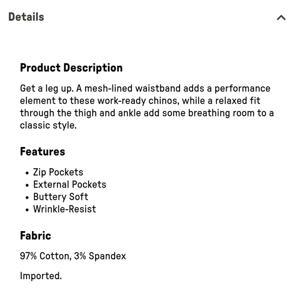 Fabletics The High Side Chino Khaki Tan Pants (Modern Classic Fit) 40×32 NWT - Picture 4 of 11